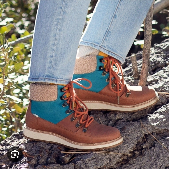 TOMS Mesa multicolored Boot Hazel Leathet Woman Size 9 - Picture 1 of 8
